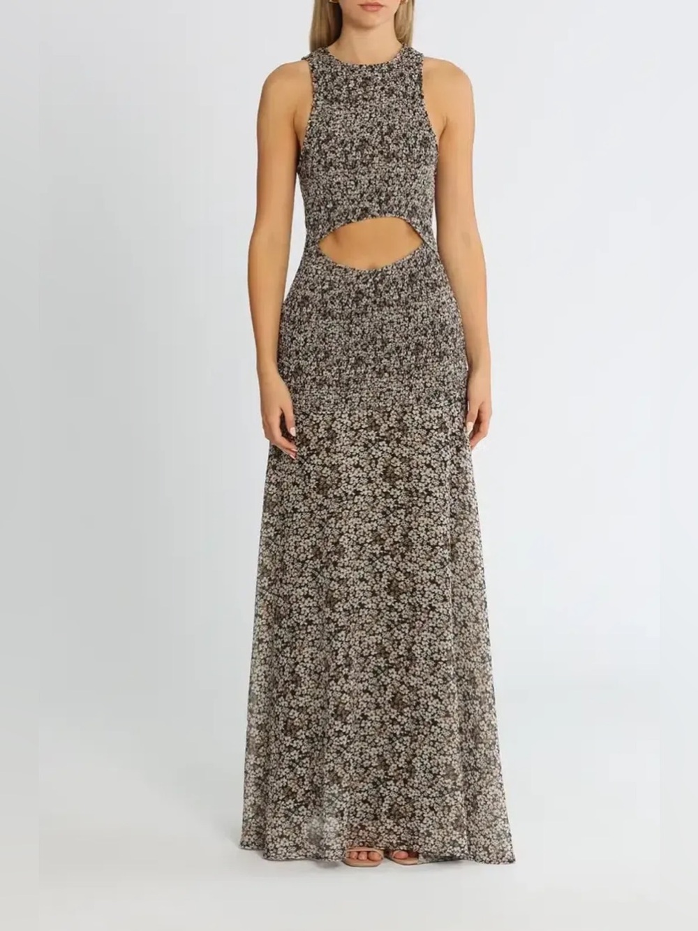 MISHA COLLECTION Hermione smocked cutout maxi dress in meadow floral 4